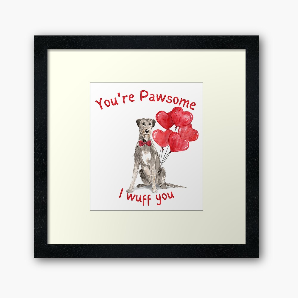 Pawsome Irish Wolfhound Framed Print