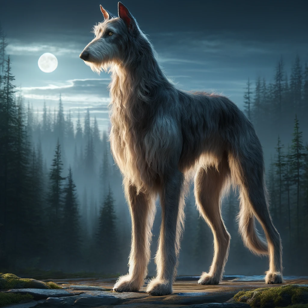 Irish Wolfhound and wolf mix,