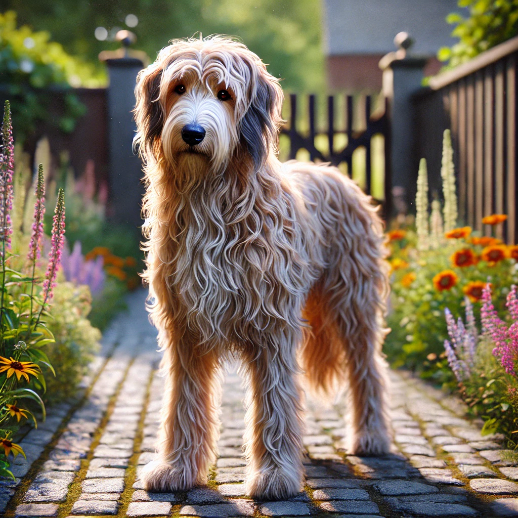 Irish Wolfhound and Soft-Coated Wheaten Terrier mix,