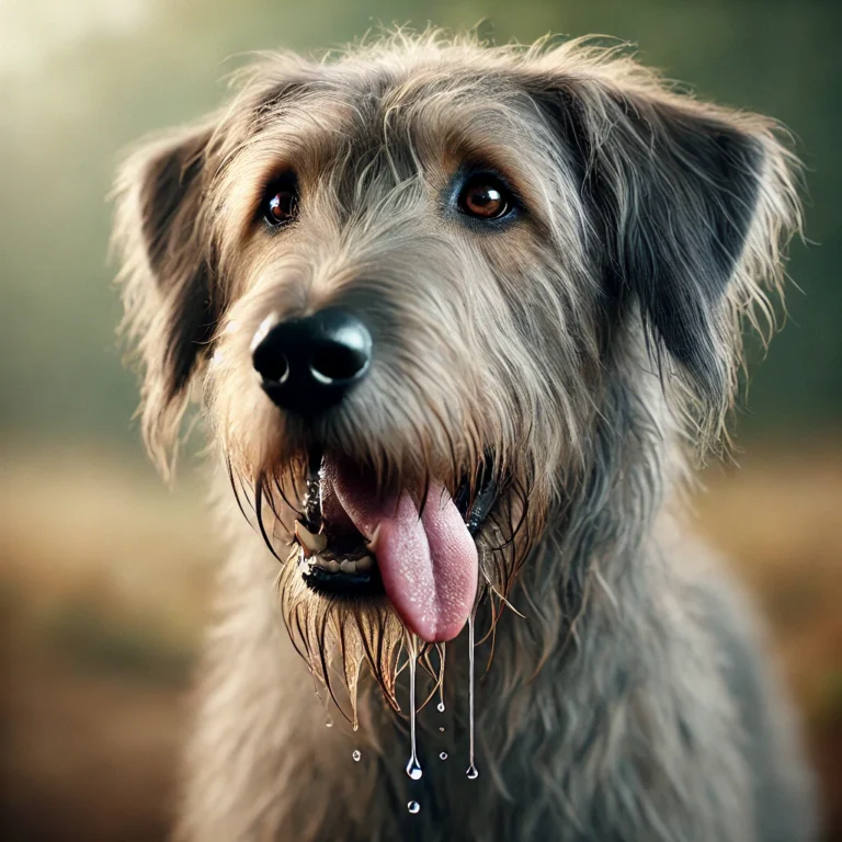 Irish Wolfhound drooling